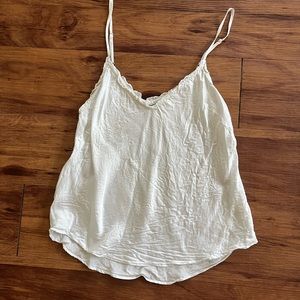 WHITE Wilfred Ruffled Japanese satin camisole